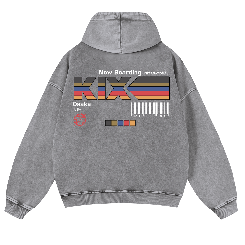 Kansai Airport Vintage Washed Cotton Back Art Hoodie