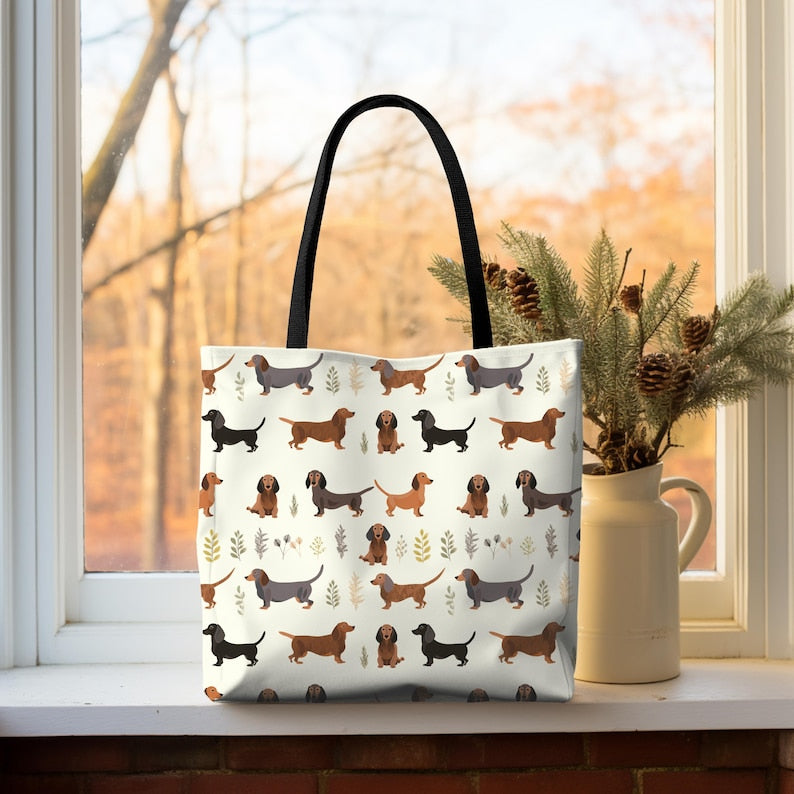 Sausage Dog Gift: Reusable Dachshund Lover Tote Bag