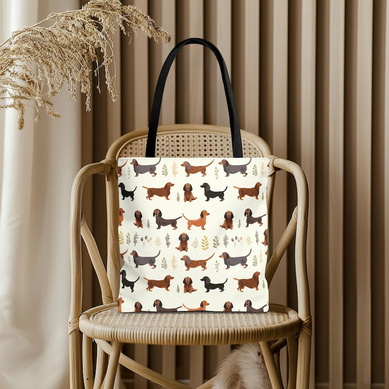 Sausage Dog Gift: Reusable Dachshund Lover Tote Bag