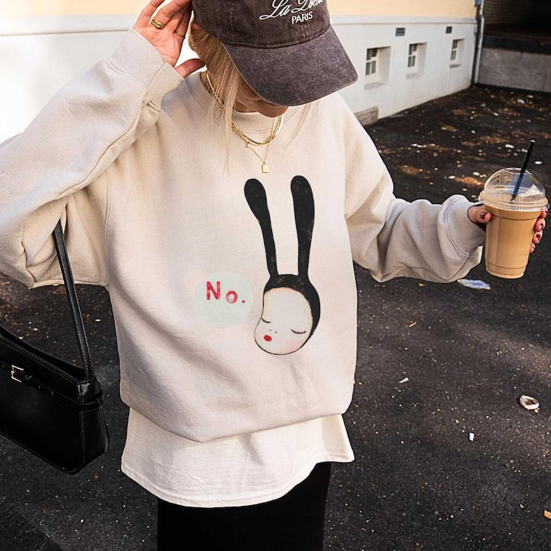 Yoshitomo Nara No Bunny Japan Art Print Graphic Sweatshirt