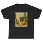 Unisex Raccoon Passed Out in Bathroom Printed Washed Tee