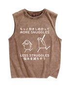 More Snuggles Less Struggles Vintage Distressed Washed Tank Top