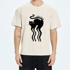 Wave Funny Cat Washed T-Shirt