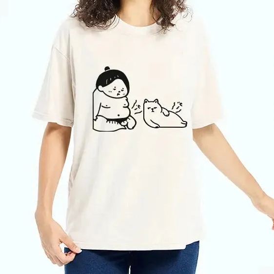 Warrior And Cat Are Both Hungry Washed T-Shirt