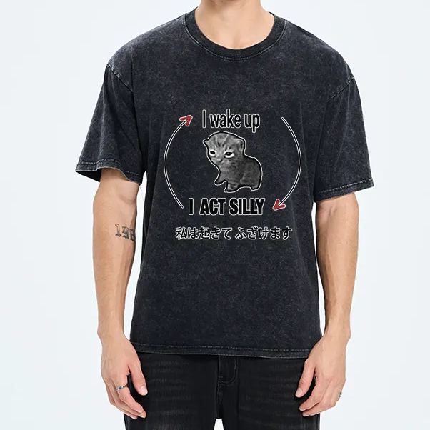 Wake Up Act Silly Washed T-Shirt