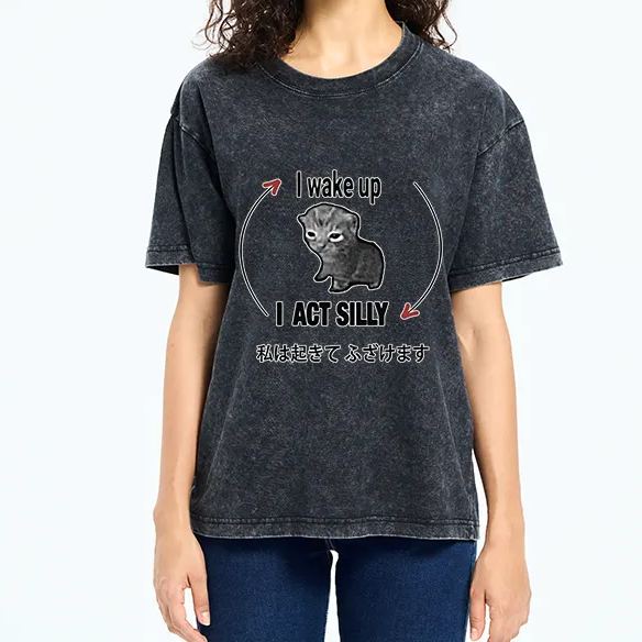 Wake Up Act Silly Washed T-Shirt