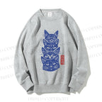 Unisex Vintage Cat Casual Printed Sweatshirt