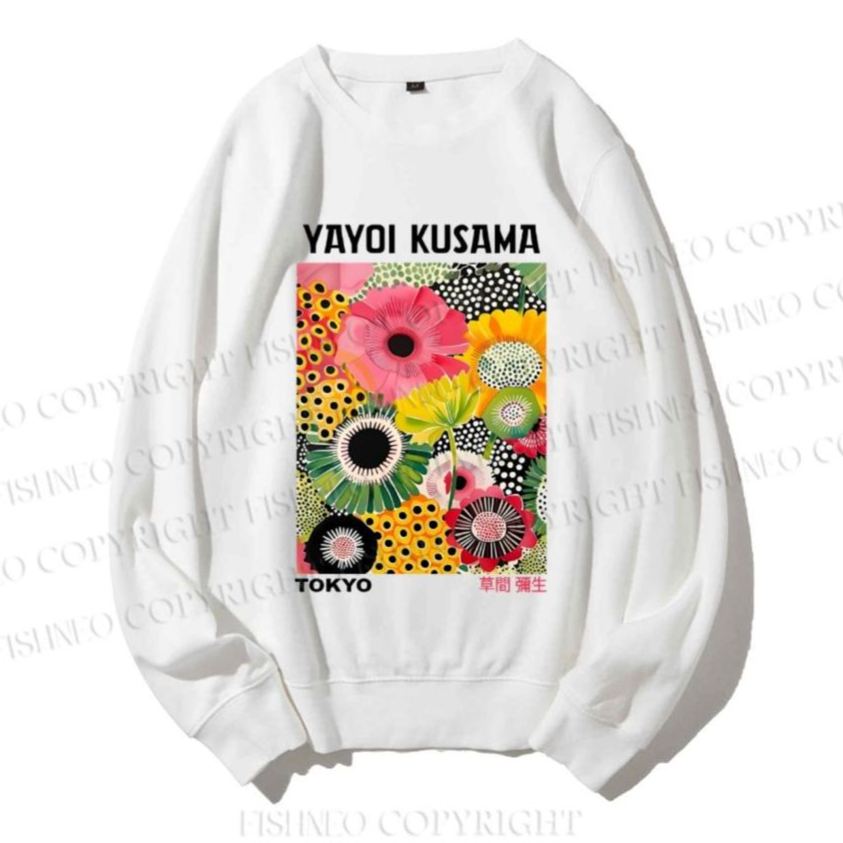 Unisex Flowers Yayoi Kusama Casual Printed Sweatshirt