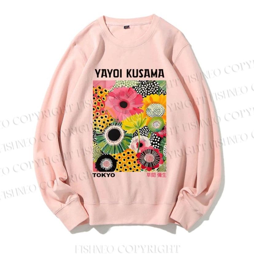 Unisex Flowers Yayoi Kusama Casual Printed Sweatshirt