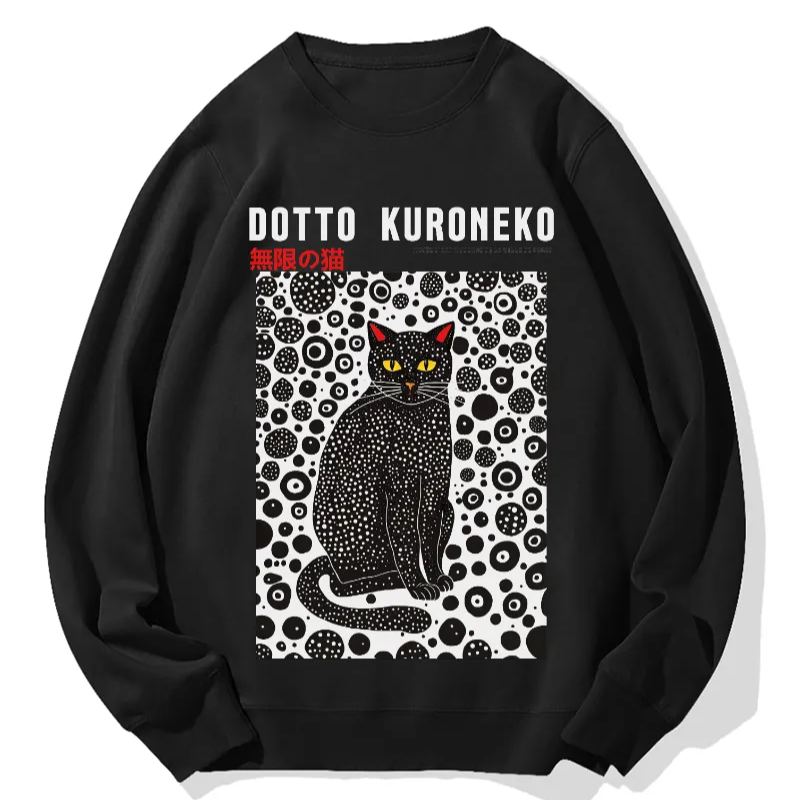 Black Cat Cotton Sweatshirt