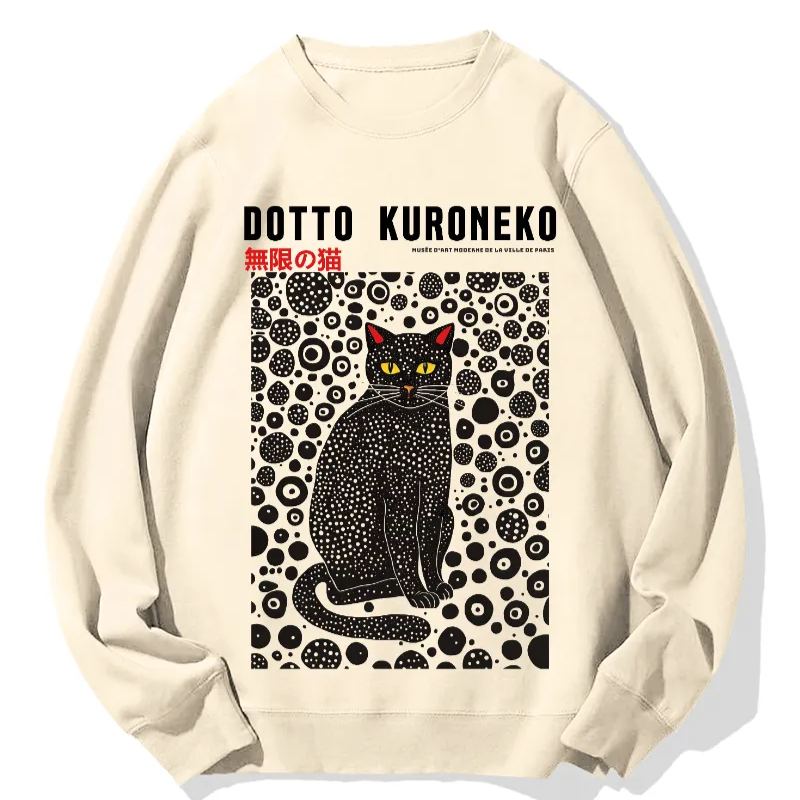 Black Cat Cotton Sweatshirt