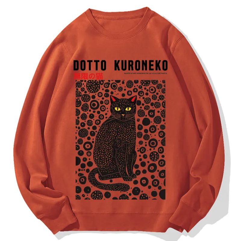 Black Cat Cotton Sweatshirt