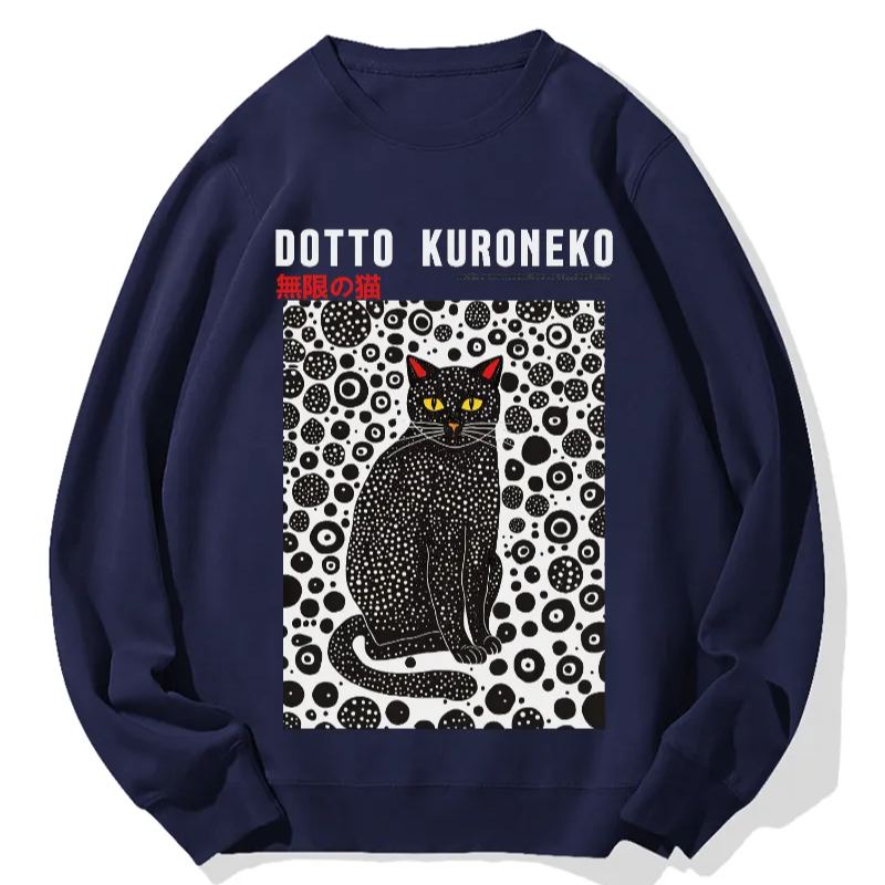 Black Cat Cotton Sweatshirt