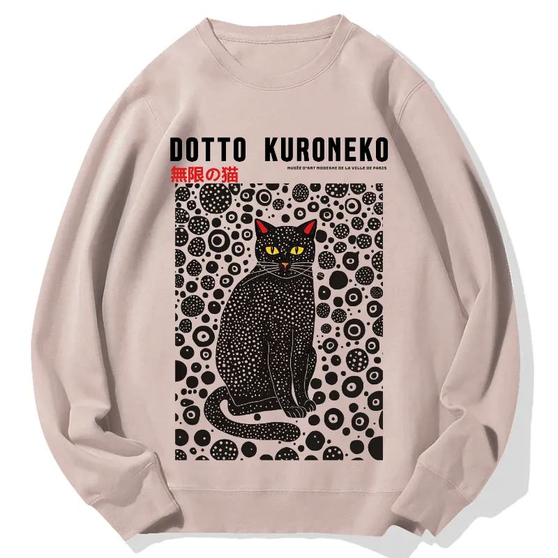 Black Cat Cotton Sweatshirt