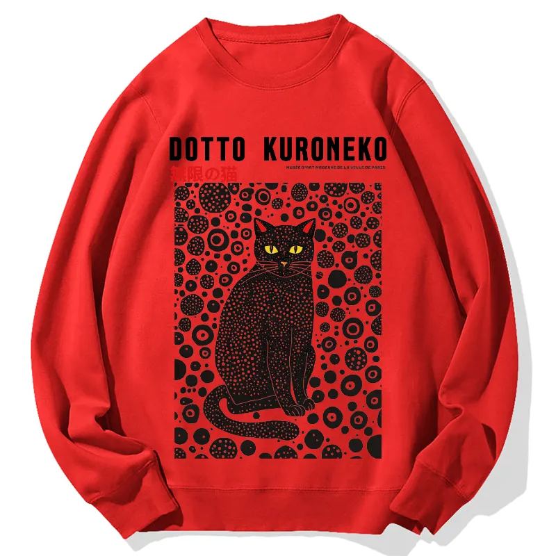 Black Cat Cotton Sweatshirt