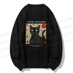 Unisex Casual Yayoi Kusama Cat Printed Sweatshirt