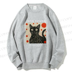 Unisex Casual Yayoi Kusama Cat Printed Sweatshirt