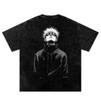 Unisex Satoru Gojo Anime Washed Oversize T-Shirt