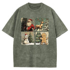 Vintage Christmas Sublimation Washed T-Shirt