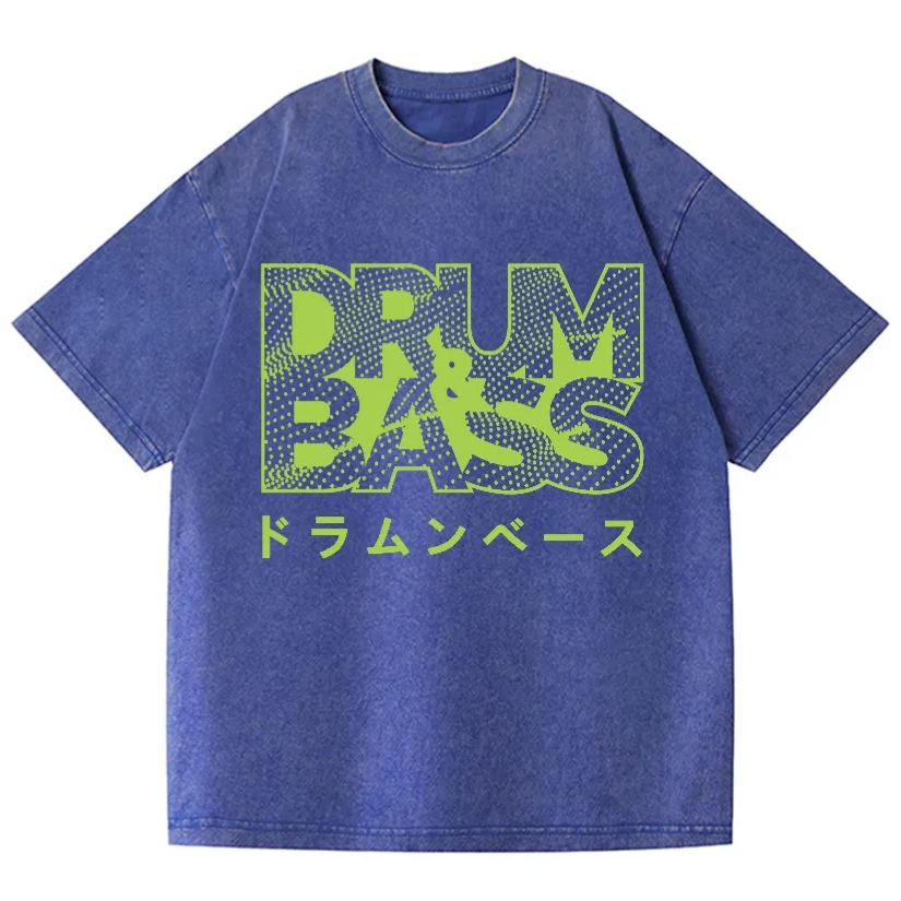 Drum and Bass Vintage Wash Japanese Design T-Shirt