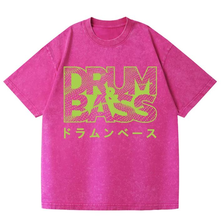 Drum and Bass Vintage Wash Japanese Design T-Shirt