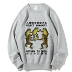 Casual Back To Frog Funny Printed Crewneck Sweatshirt