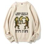 Casual Back To Frog Funny Printed Crewneck Sweatshirt