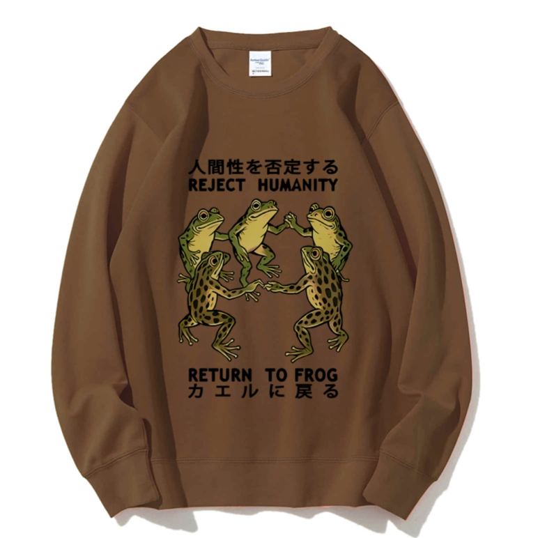 Casual Back To Frog Funny Printed Crewneck Sweatshirt