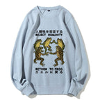 Casual Back To Frog Funny Printed Crewneck Sweatshirt