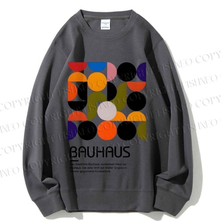 Unisex Vintage Bauhaus Design Printed Sweatshirt