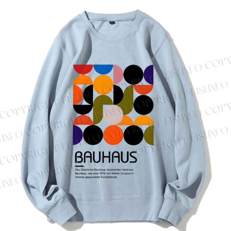 Unisex Vintage Bauhaus Design Printed Sweatshirt