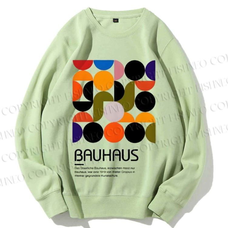 Unisex Vintage Bauhaus Design Printed Sweatshirt
