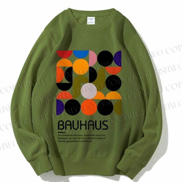 Unisex Vintage Bauhaus Design Printed Sweatshirt