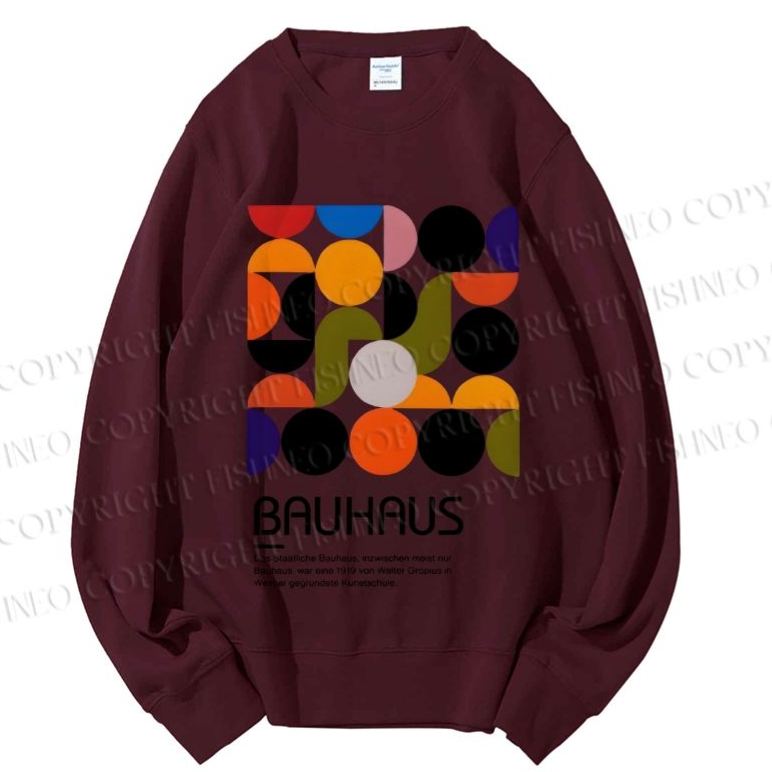 Unisex Vintage Bauhaus Design Printed Sweatshirt
