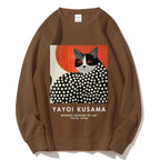 Unisex Yayoi Kusama Cat Printed Sweatshirt