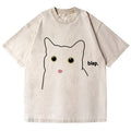 Cat Vintage Wash Japanese Design T-Shirt