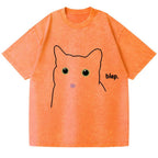 Cat Vintage Wash Japanese Design T-Shirt