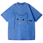 Cat Vintage Wash Japanese Design T-Shirt