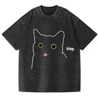 Cat Vintage Wash Japanese Design T-Shirt