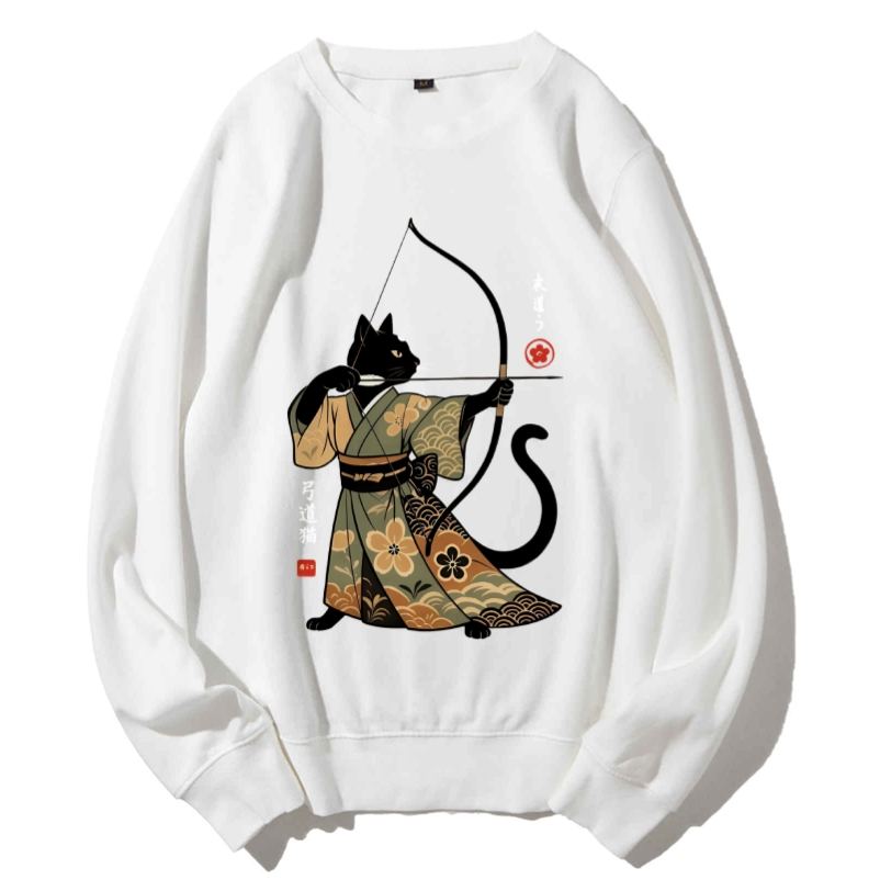 Japan Cat Archery Cotton Sweatshirt