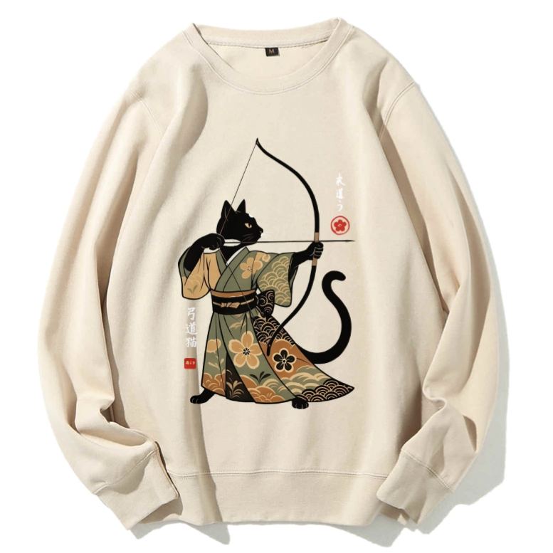 Japan Cat Archery Cotton Sweatshirt