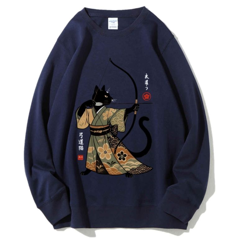 Japan Cat Archery Cotton Sweatshirt