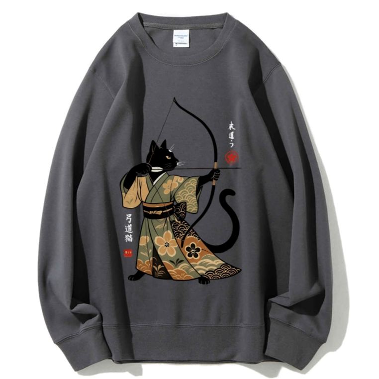 Japan Cat Archery Cotton Sweatshirt