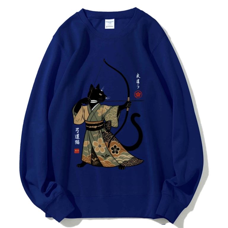 Japan Cat Archery Cotton Sweatshirt