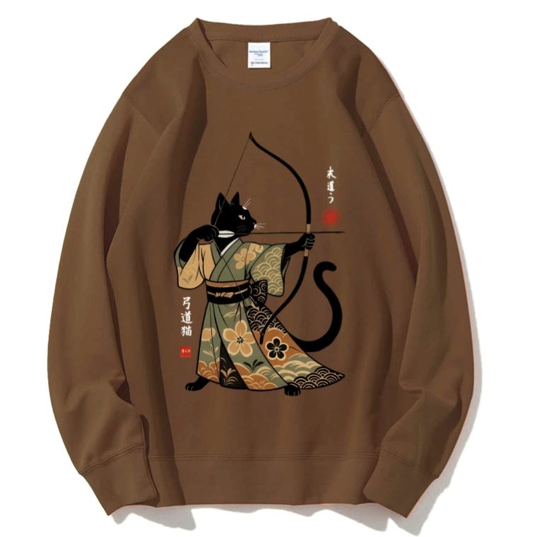 Japan Cat Archery Cotton Sweatshirt