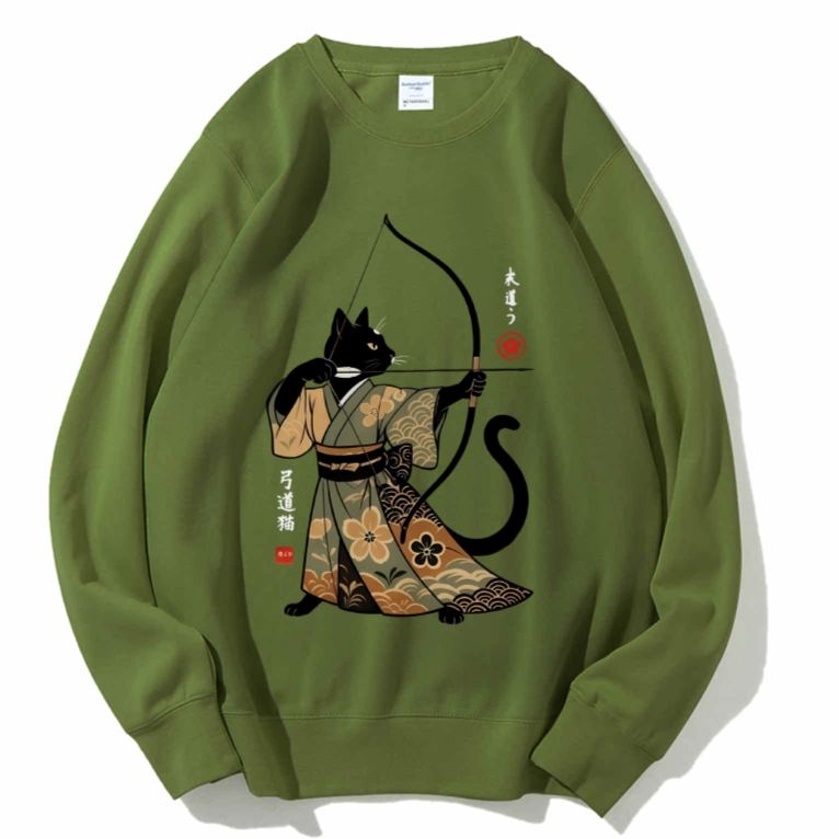 Japan Cat Archery Cotton Sweatshirt