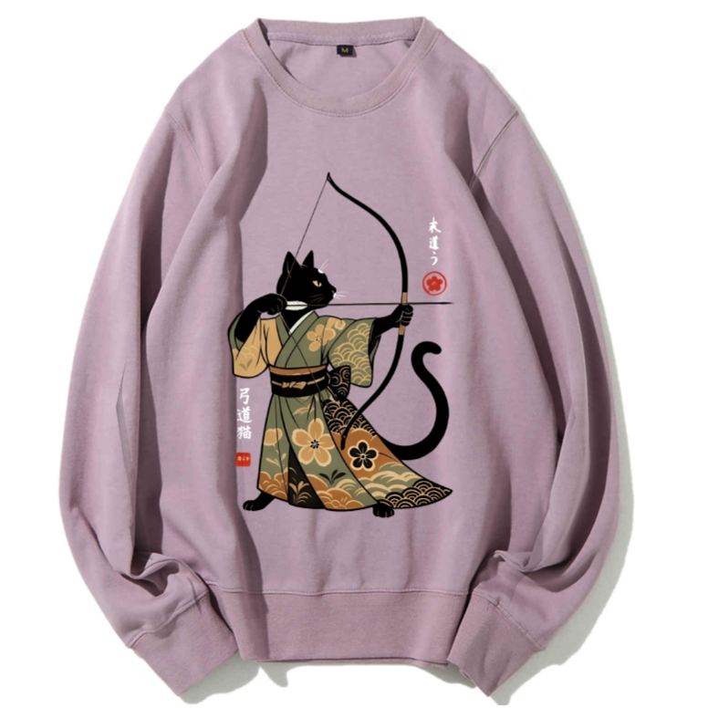Japan Cat Archery Cotton Sweatshirt