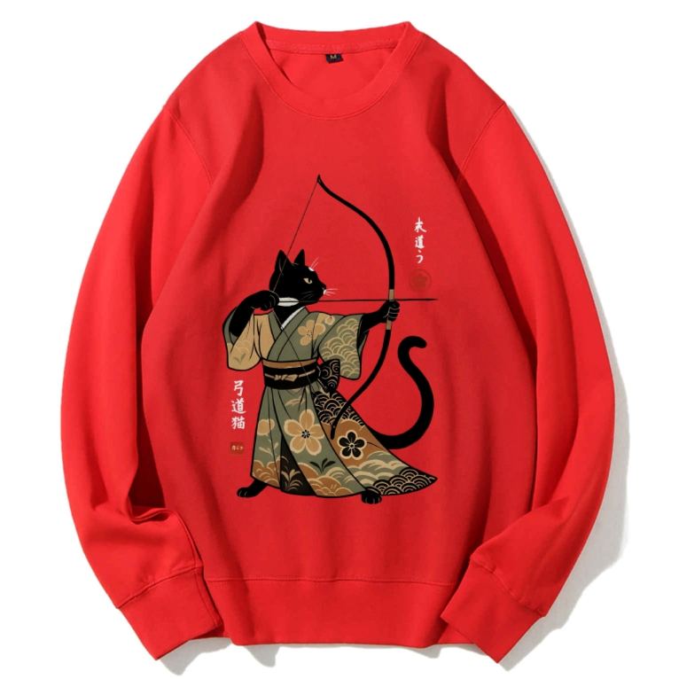 Japan Cat Archery Cotton Sweatshirt