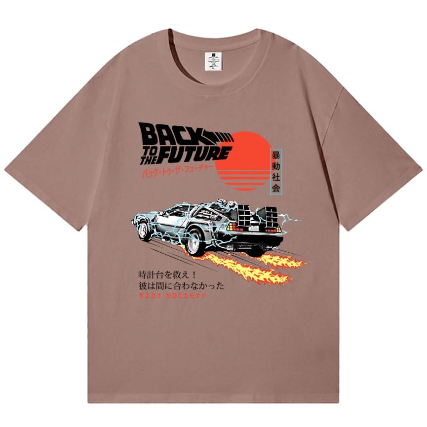 Unisex Classic Cotton Back to The Future Japanese Style Printed T-shirt