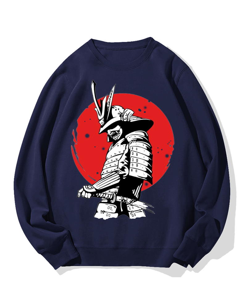 Hinomaru and Japanese samurai Cotton Sweatshirt